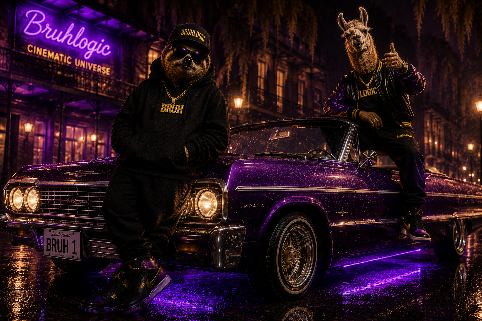 The purple Impala — BRUH 1 plate, Louisiana